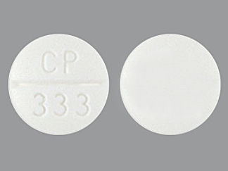 This is a Tablet imprinted with CP  333 on the front, nothing on the back.