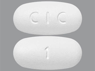 This is a Tablet imprinted with CIC on the front, 1 on the back.