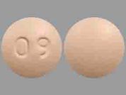 Solifenacin Succinate: This is a Tablet imprinted with 09 on the front, nothing on the back.