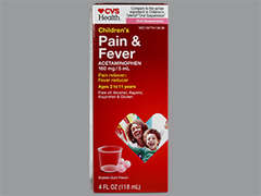 This is a red Suspension Oral imprinted with nothing on the front, nothing on the back, and is manufactured by CVS.