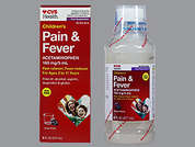 Children's Pain-Fever: This is a white Suspension Oral imprinted with nothing on the front, nothing on the back, and is manufactured by CVS.