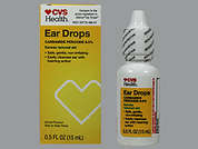 Ear Drops: This is a Drops imprinted with nothing on the front, nothing on the back, and is manufactured by CVS.
