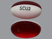 Stool Softener: This is a Capsule imprinted with SCU2 on the front, nothing on the back.