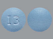 Flanax: This is a blue round Tablet imprinted with I3 on the front, nothing on the back, and is manufactured by BELMORA LLC.