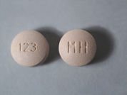 Ergotamine-Caffeine: This is a Tablet imprinted with 123 on the front, MH on the back.