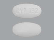Trinate: Esto es un Tableta blanco oval imprimido con CYP 192 en la parte delantera, nada en la parte posterior, y es fabricado por CYPRESS PHARM..