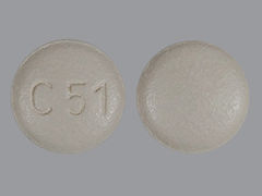 This is a Tablet imprinted with C51 on the front, nothing on the back.