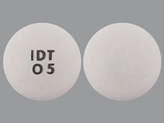 This is a Tablet Oral Only imprinted with IDT  0 5 on the front, nothing on the back.