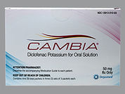 Cambia: This is a Powder In Packet imprinted with nothing on the front, nothing on the back.
