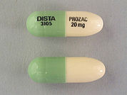 Prozac: Esto es un Cápsula imprimido con DISTA  3105 en la parte delantera, PROZAC  20 mg en la parte posterior, y es fabricado por None.