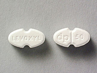 This is a Tablet imprinted with LEVOXYL on the front, dp  50 on the back.