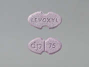 Levoxyl: This is a Tablet imprinted with LEVOXYL on the front, dp  75 on the back.