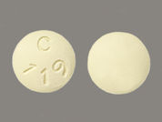 Famotidine: This is a Tablet imprinted with C  119 on the front, nothing on the back.