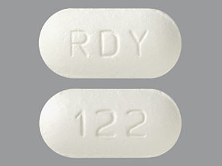 This is a Tablet imprinted with RDY on the front, 122 on the back.