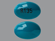 Zenatane: This is a Capsule imprinted with R135 on the front, nothing on the back.