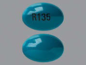 Zenatane: This is a blue elliptical Capsule imprinted with R135 on the front, nothing on the back, and is manufactured by BLUEPOINT LABOR.