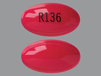 This is a Capsule imprinted with R136 on the front, nothing on the back.