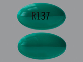 This is a Capsule imprinted with R137 on the front, nothing on the back.