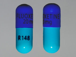 This is a Capsule imprinted with FLUOXETINE  20 mg on the front, R148 on the back.