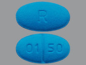 Fluoxetine Hcl: This is a Tablet imprinted with R on the front, 01 50 on the back.