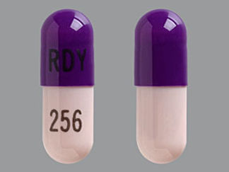 This is a Capsule imprinted with RDY on the front, 256 on the back.