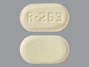 Olanzapine Odt: Esto es un Tableta De Desintegración amarillo oblongo imprimido con R-263 en la parte delantera, nada en la parte posterior, y es fabricado por DR.REDDY'S LAB.