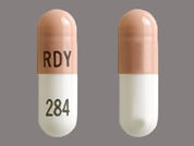Fluoxetine Dr: Esto es un Cápsula Dr imprimido con RDY en la parte delantera, 284 en la parte posterior, y es fabricado por None.