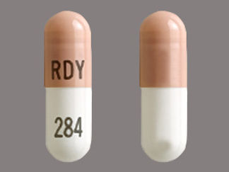 This is a Capsule Dr imprinted with RDY on the front, 284 on the back.