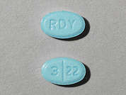 Glimepiride: This is a blue oval Tablet imprinted with RDY on the front, 3 22 on the back, and is manufactured by DR.REDDY'S LAB.