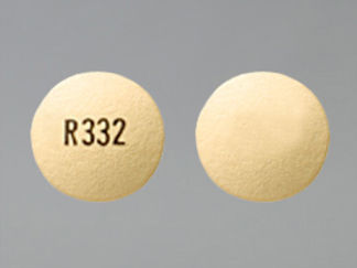 This is a Tablet Dr imprinted with R332 on the front, nothing on the back.