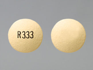 This is a Tablet Dr imprinted with R333 on the front, nothing on the back.