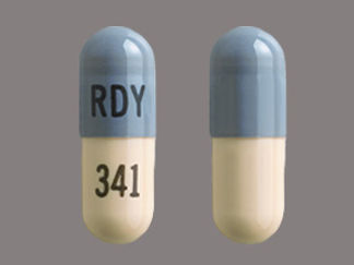 This is a Capsule imprinted with RDY on the front, 341 on the back.