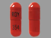 Rivastigmine: This is a swedish orange oblong Capsule imprinted with RDY on the front, 354 on the back, and is manufactured by DR.REDDY'S LAB.