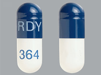This is a Capsule imprinted with RDY on the front, 364 on the back.