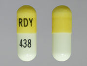 Ramipril: This is a Capsule imprinted with RDY on the front, 438 on the back.