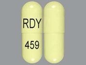 Trientine Hcl: This is a Capsule imprinted with RDY on the front, 459 on the back.