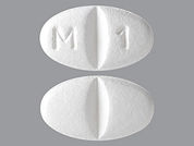 Metoprolol Succinate: This is a Tablet Er 24 Hr imprinted with M 1 on the front, nothing on the back.