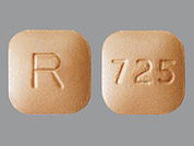 Montelukast Sodium: Esto es un Tableta imprimido con R en la parte delantera, 725 en la parte posterior, y es fabricado por None.
