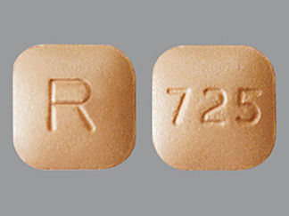 This is a Tablet imprinted with R on the front, 725 on the back.