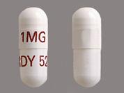 Tacrolimus: This is a Capsule imprinted with 1MG on the front, RDY 526 on the back.