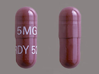 This is a Capsule imprinted with 5MG on the front, RDY 527 on the back.