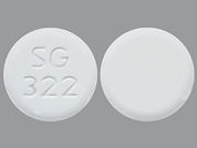 Lamotrigine Odt: This is a Tablet Disintegrating imprinted with SG  322 on the front, nothing on the back.