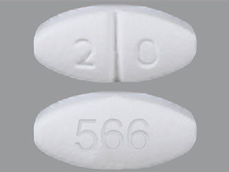 This is a Tablet imprinted with 566 on the front, 2 0 on the back.