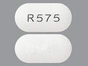 Ibandronate Sodium: This is a Tablet imprinted with R575 on the front, nothing on the back.