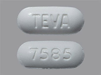This is a Tablet imprinted with TEVA on the front, 7585 on the back.