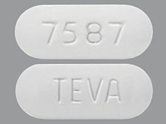 This is a Tablet imprinted with TEVA on the front, 7587 on the back.
