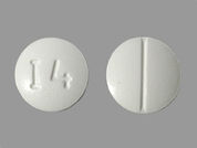 Meprobamate: This is a Tablet imprinted with I 4 on the front, nothing on the back.