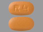 Ropinirole Hcl: This is a Tablet Er 24 Hr imprinted with R4 on the front, nothing on the back.