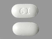 Ibuprofen: Esto es un Tableta blanco oblongo imprimido con 6I en la parte delantera, nada en la parte posterior, y es fabricado por MAJOR PHARMACEU.