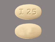 Glyburide-Metformin Hcl: This is a Tablet imprinted with I 25 on the front, nothing on the back.